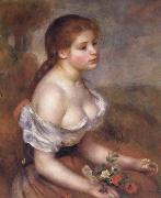 Pierre Renoir Young Girl with Daisies oil painting on canvas